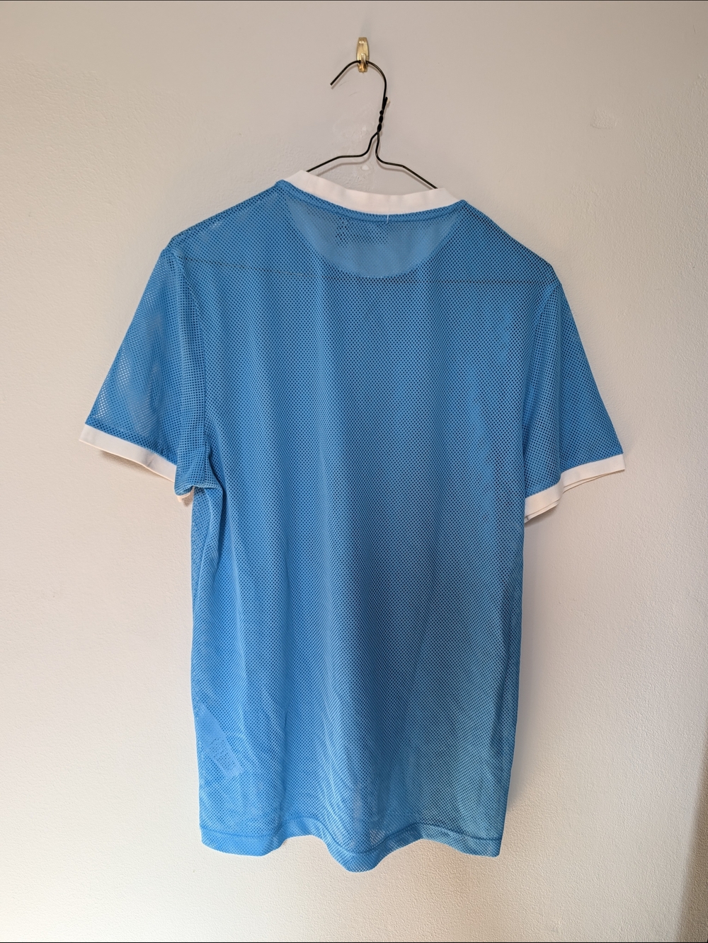 ASOS Blue Mesh Short Sleeve Tee with White Trim